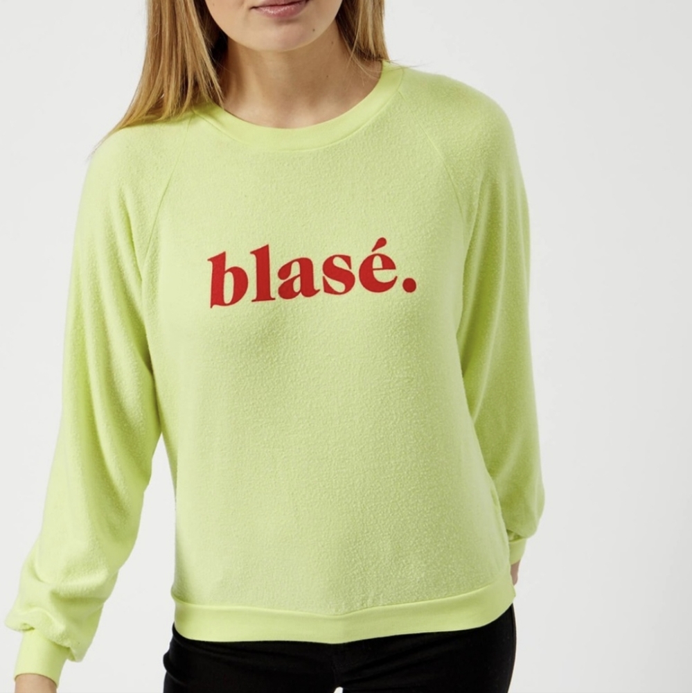 WILDFOX Blasé Jr. sweatshirt Vintage Varsity in Yellow Glow